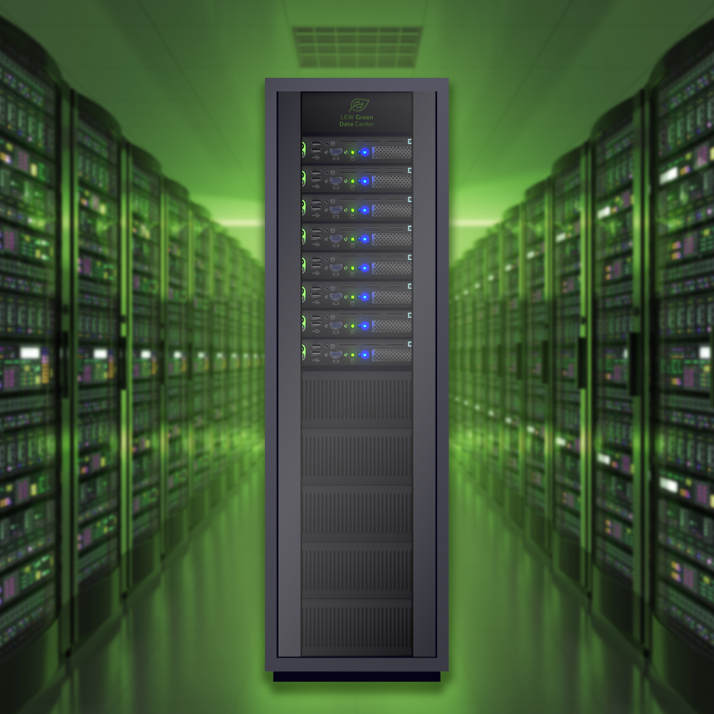 Produktrendering Half Rack im LEW Green Data Center